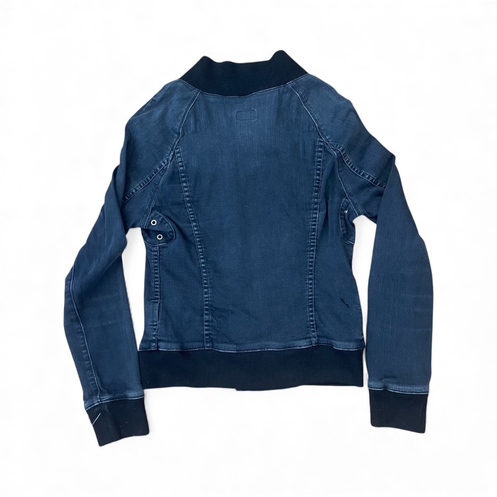 MOTHER Denim Bomber Jacket Ribbed Collar Rare - Picture 3 of 11